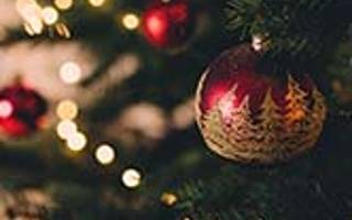 Kerstbal kerstboom tijdens vakantie rode bal